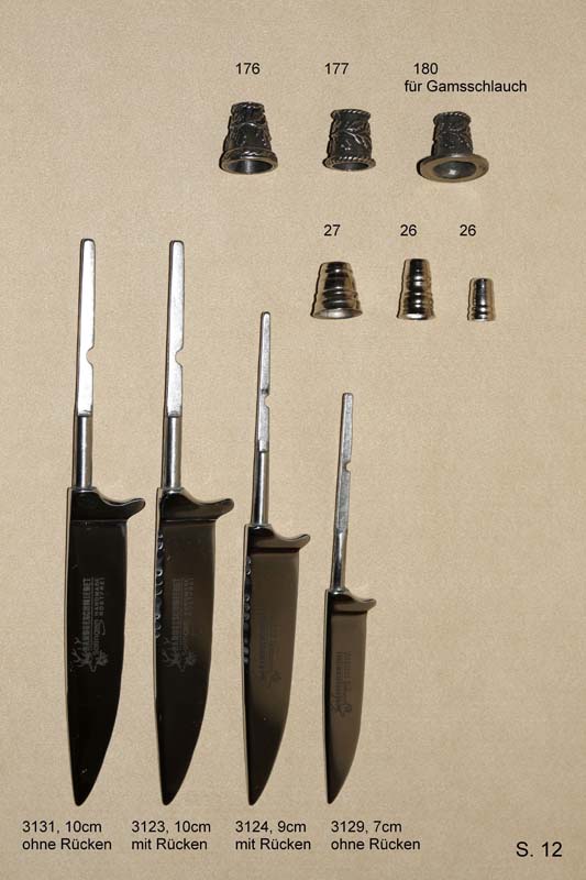 Messerklingen - Rohlinge / Spitzangelklingen - Trachtenschmuck Kiefl ...